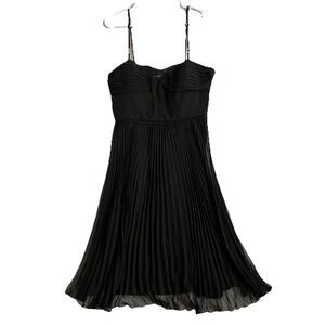Laundry By Shelli Sz 12 Y2K Strapless Silk Formal Dress Pleated Fairy Dark Femme